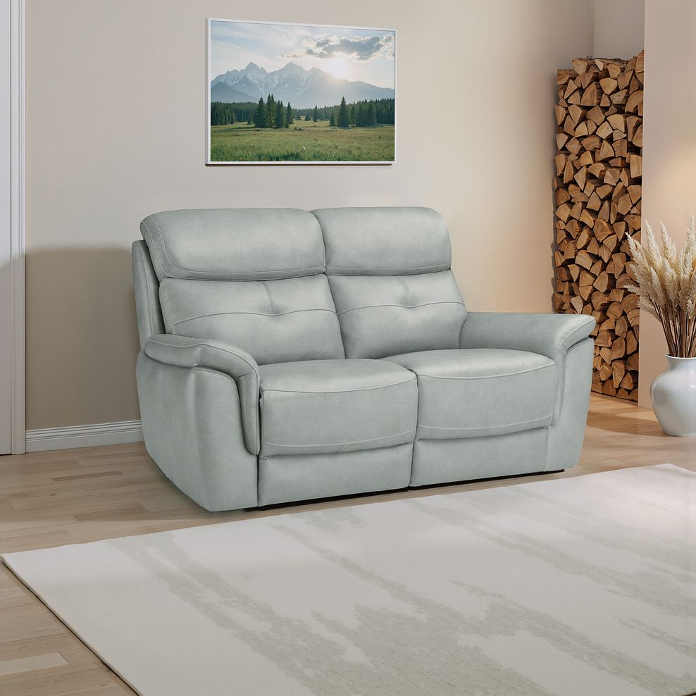 Iver 2 Seater Sofa in Odyssey Light Grey Leather 1