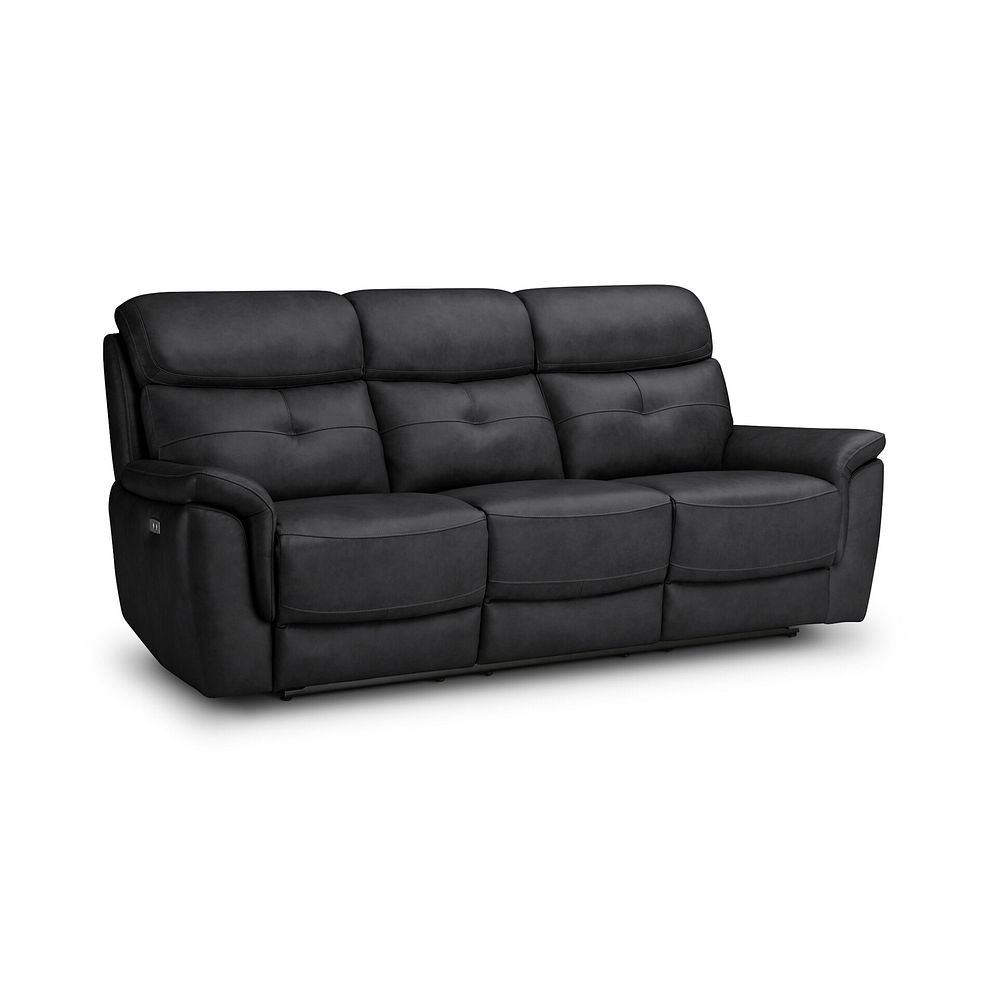 Iver 3 Seater Electric Recliner Sofa in Amara Black Leather 1