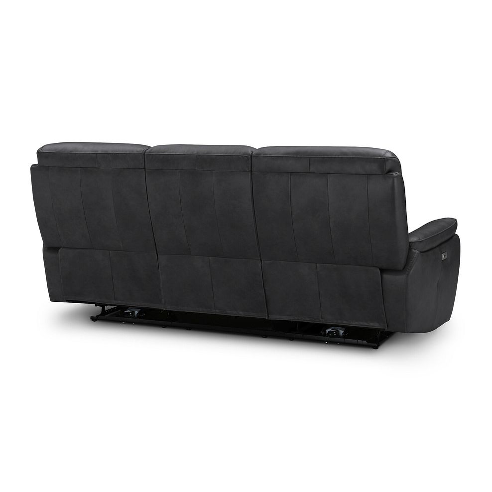 Iver 3 Seater Electric Recliner Sofa in Amara Black Leather 6
