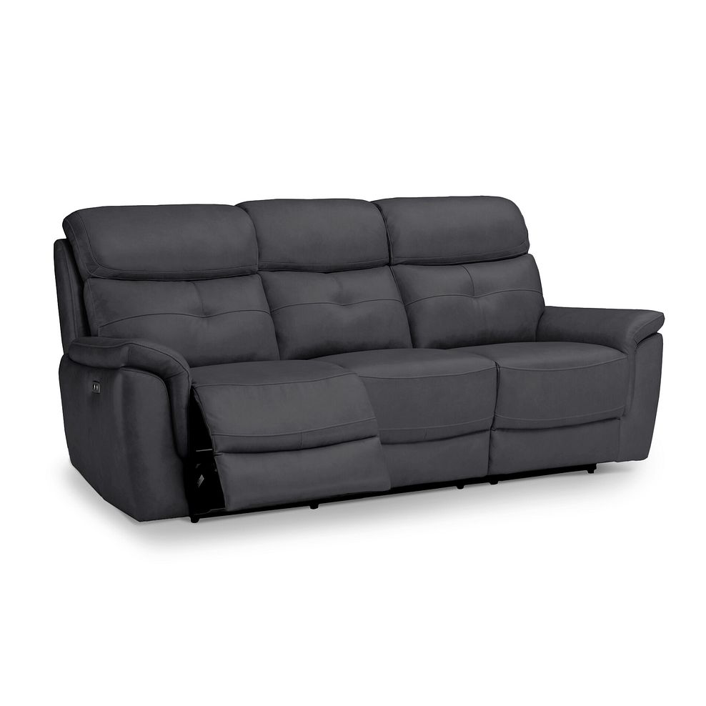 Iver 3 Seater Electric Recliner Sofa in Amara Dark Grey Leather 2