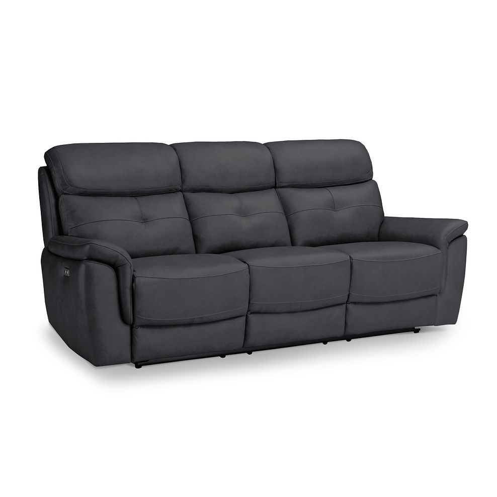 Iver 3 Seater Electric Recliner Sofa in Amara Dark Grey Leather 1
