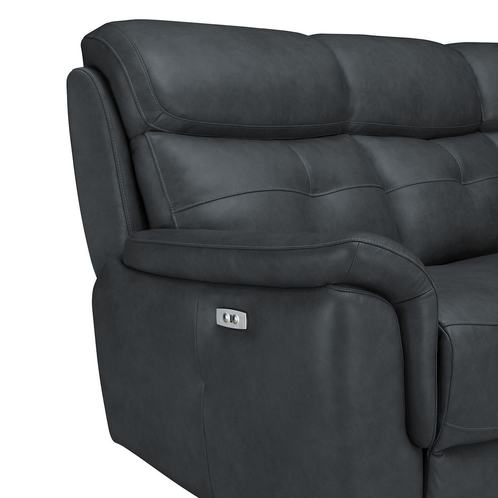 Iver 3 Seater Electric Recliner Sofa in Amara Dark Grey Leather 7