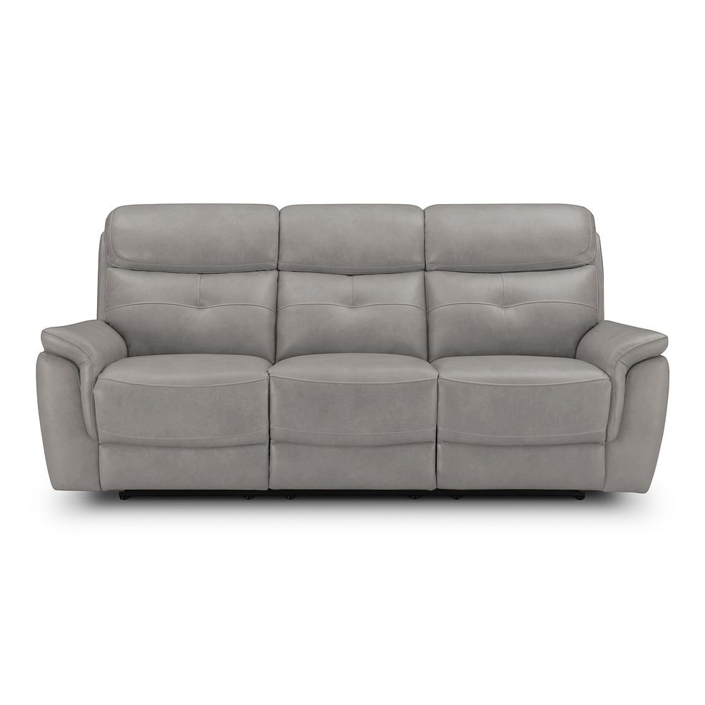 Iver 3 Seater Electric Recliner Sofa in Amara Light Grey Leather 5