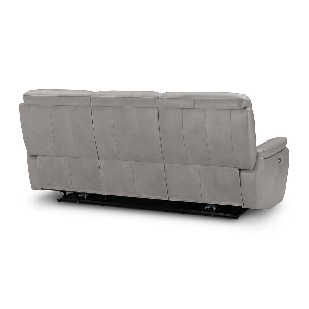 Iver 3 Seater Electric Recliner Sofa in Amara Light Grey Leather 6