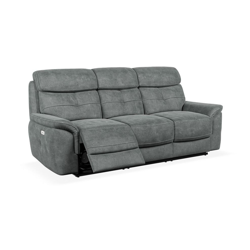 Iver 3 Seater Electric Recliner Sofa in Miller Grey Fabric 2