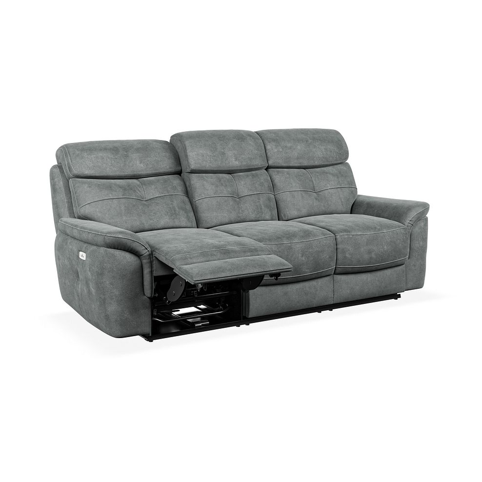 Iver 3 Seater Electric Recliner Sofa in Miller Grey Fabric 3