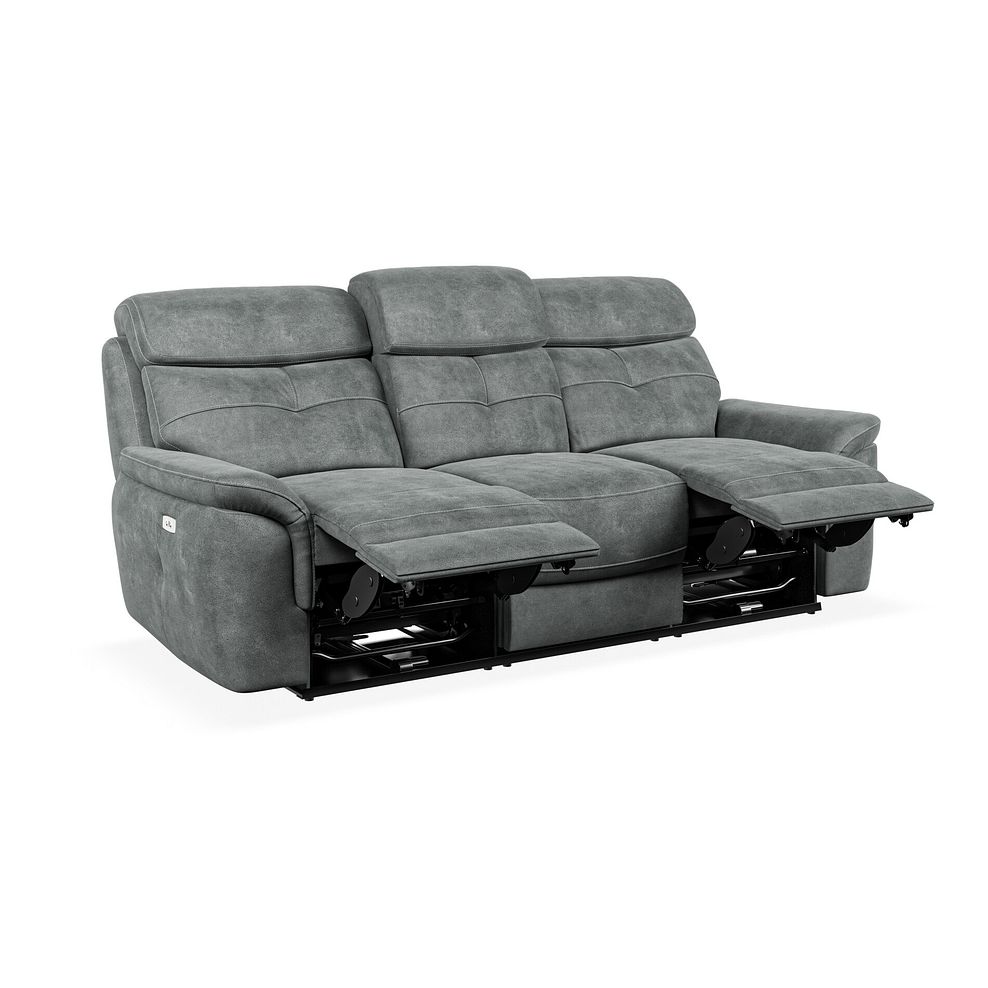 Iver 3 Seater Electric Recliner Sofa in Miller Grey Fabric 4