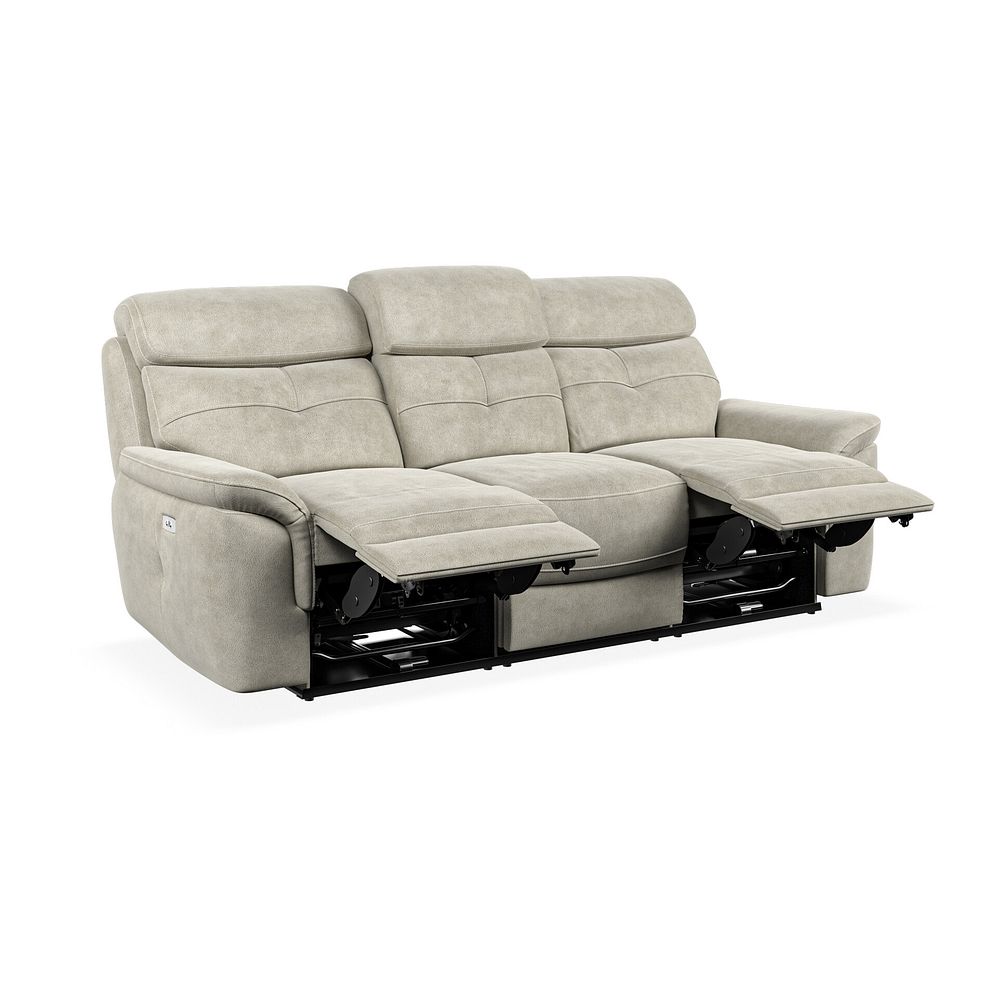 Iver 3 Seater Electric Recliner Sofa in Miller Taupe Fabric 4