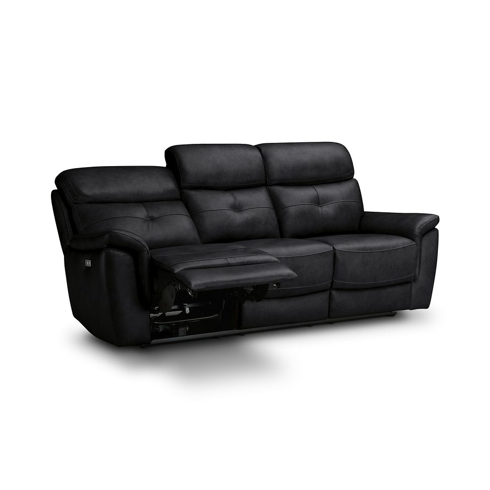 Iver 3 Seater Electric Recliner Sofa in Odyssey Black Leather 2