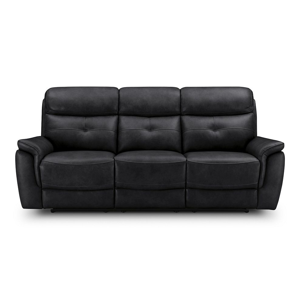 Iver 3 Seater Electric Recliner Sofa in Odyssey Black Leather 5