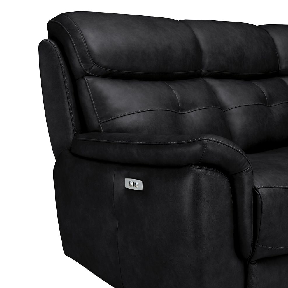 Iver 3 Seater Electric Recliner Sofa in Odyssey Black Leather 12