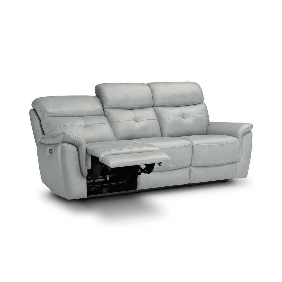 Iver 3 Seater Electric Recliner Sofa in Odyssey Light Grey Leather 3