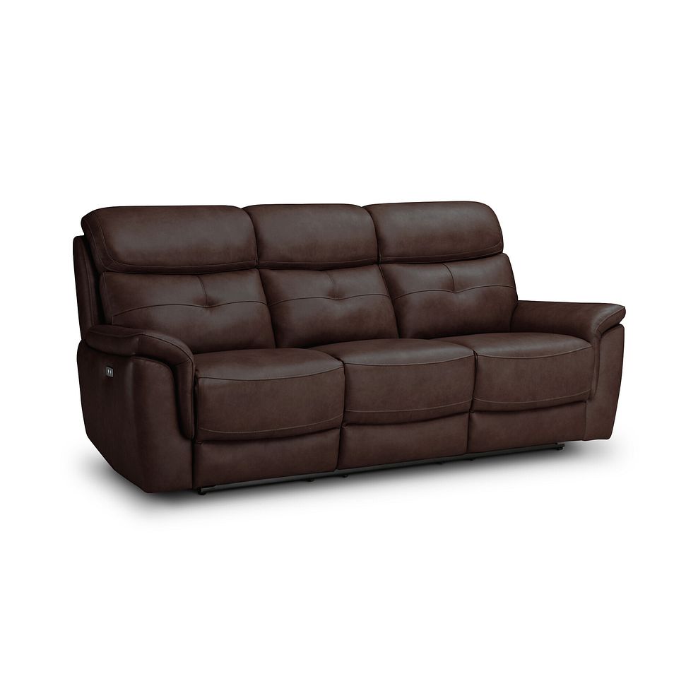 Iver 3 Seater Electric Recliner Sofa in Odyssey Two Tone Brown Leather 1