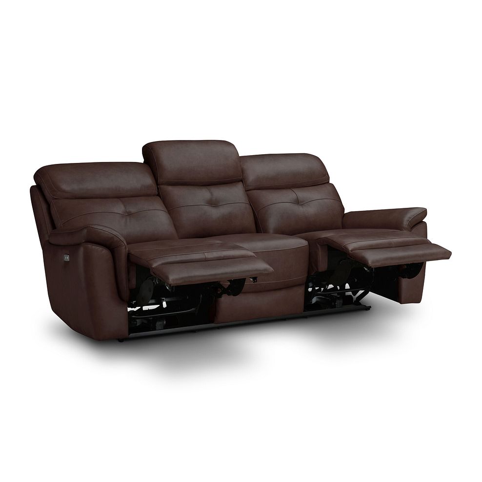 Iver 3 Seater Electric Recliner Sofa in Odyssey Two Tone Brown Leather 4