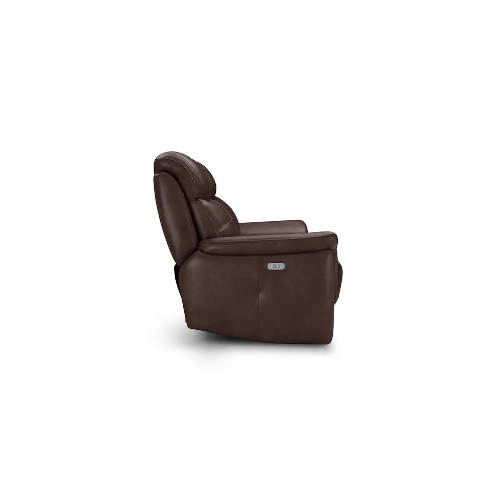 Iver 3 Seater Electric Recliner Sofa in Odyssey Two Tone Brown Leather 6
