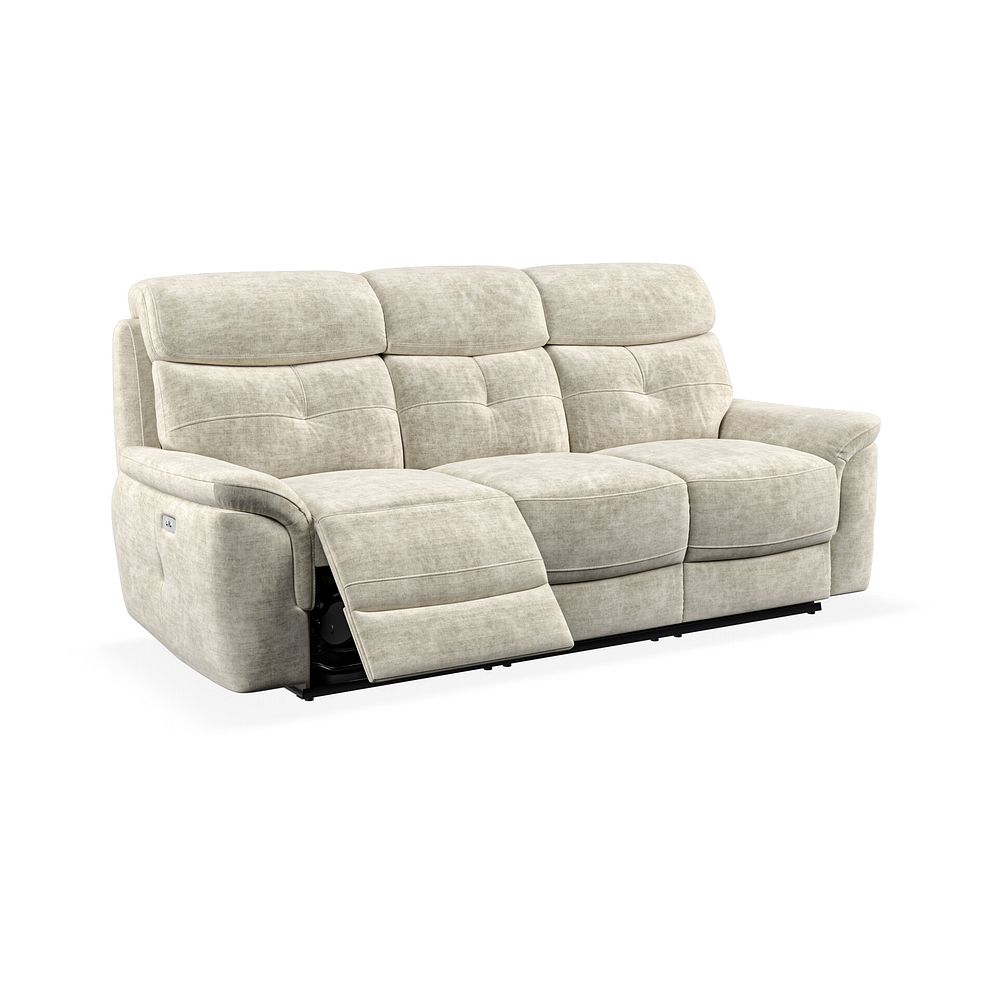Iver 3 Seater Electric Recliner Sofa in Plush Beige Fabric 2