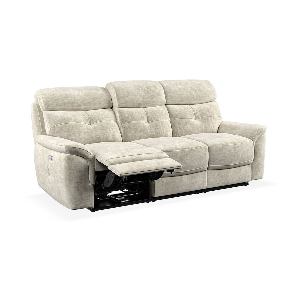 Iver 3 Seater Electric Recliner Sofa in Plush Beige Fabric 3