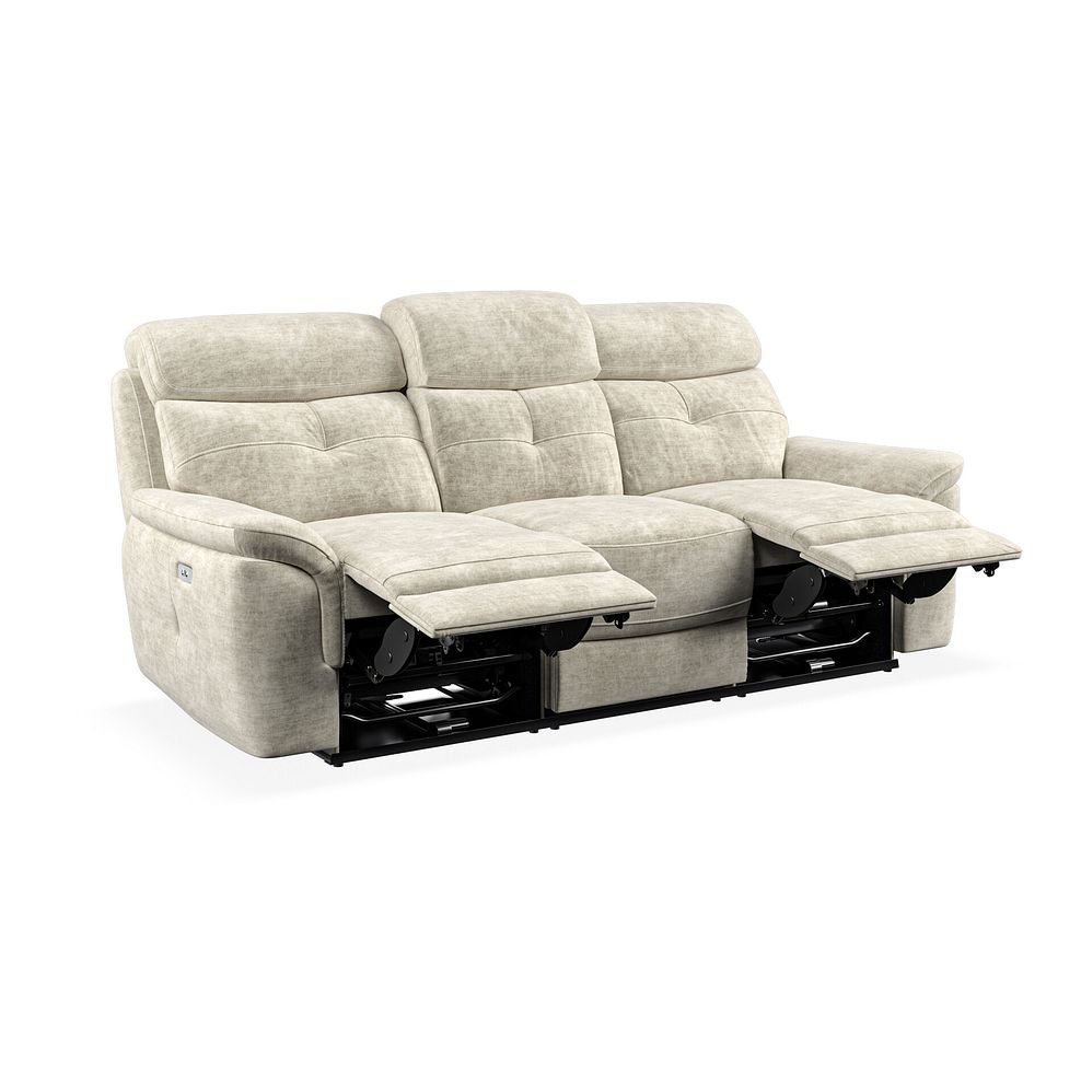 Iver 3 Seater Electric Recliner Sofa in Plush Beige Fabric 4