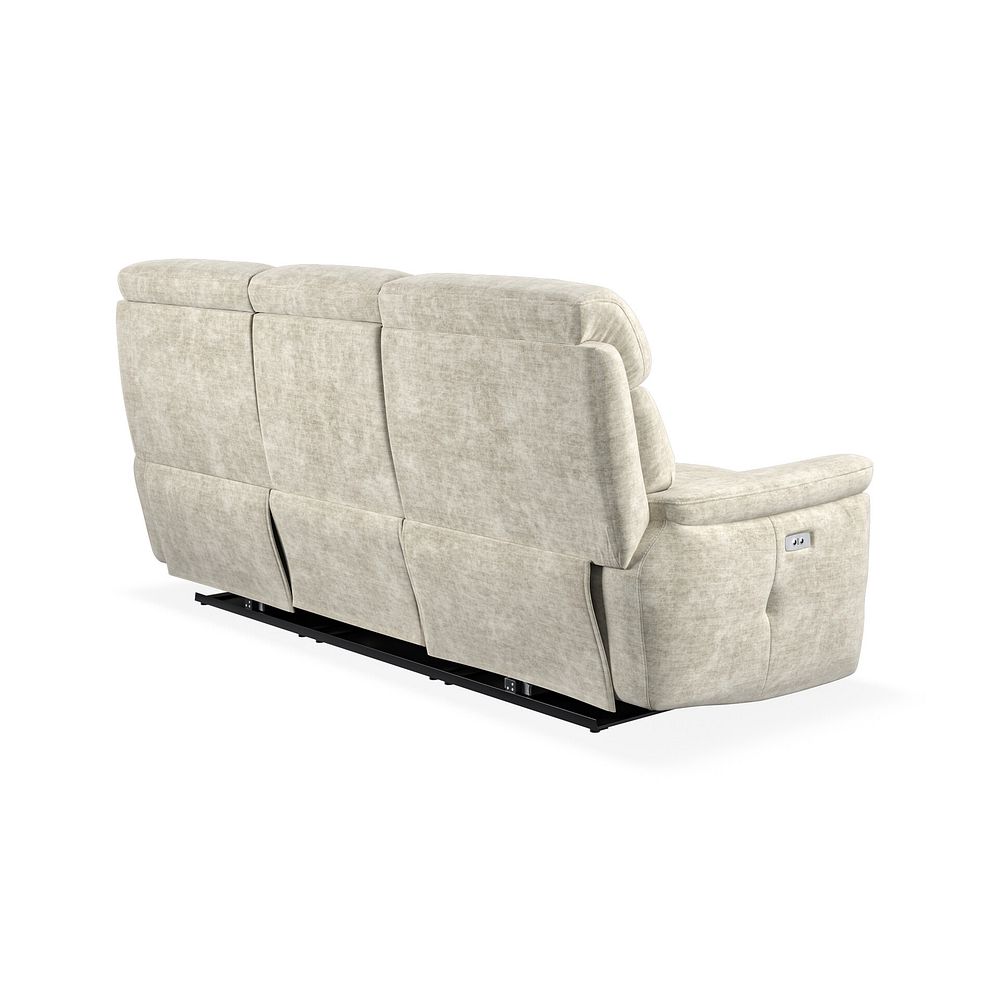 Iver 3 Seater Electric Recliner Sofa in Plush Beige Fabric 6
