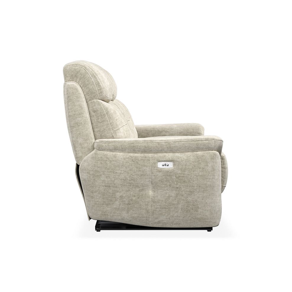 Iver 3 Seater Electric Recliner Sofa in Plush Beige Fabric 7