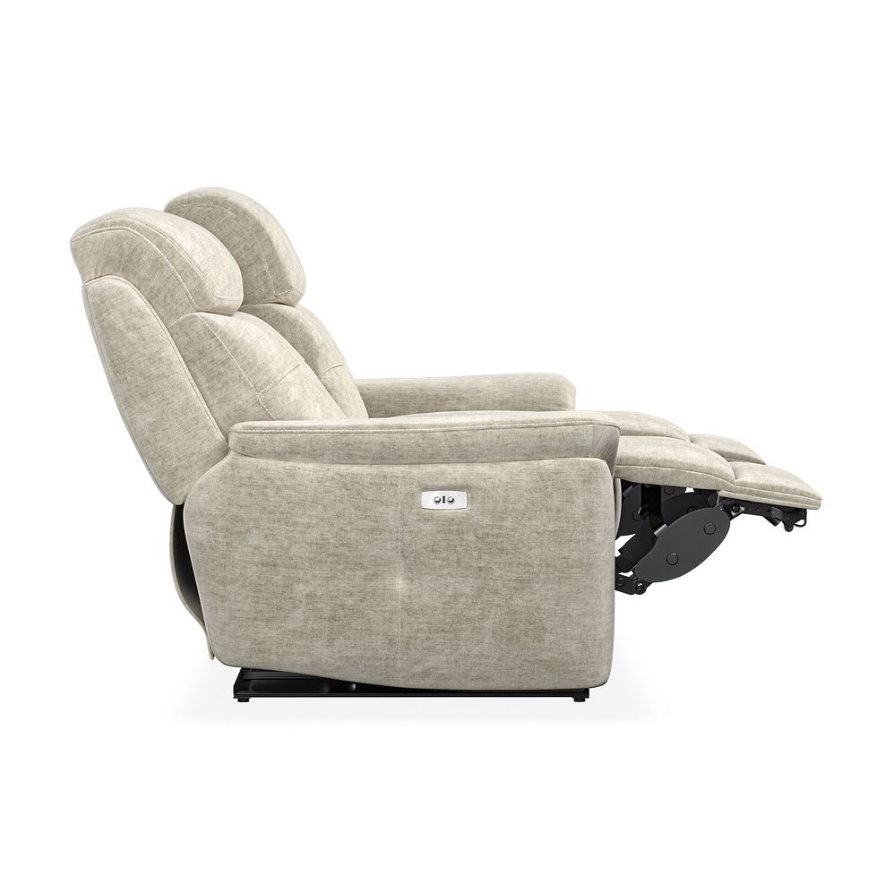 Iver 3 Seater Electric Recliner Sofa in Plush Beige Fabric 8