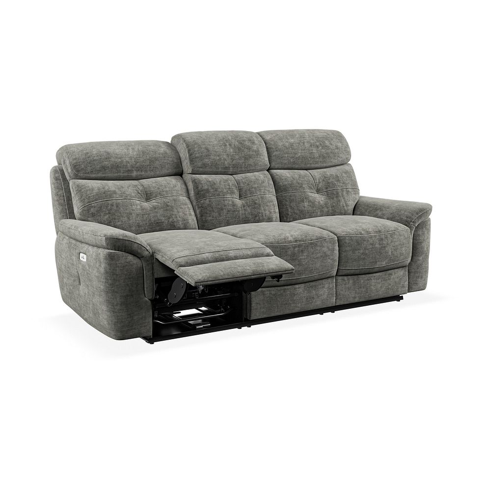 Iver 3 Seater Electric Recliner Sofa in Plush Charcoal Fabric 3
