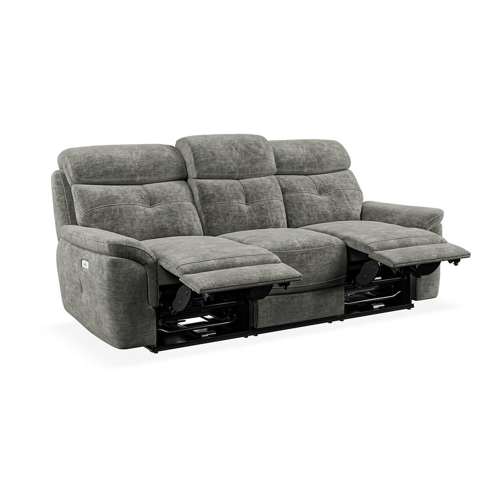 Iver 3 Seater Electric Recliner Sofa in Plush Charcoal Fabric 4