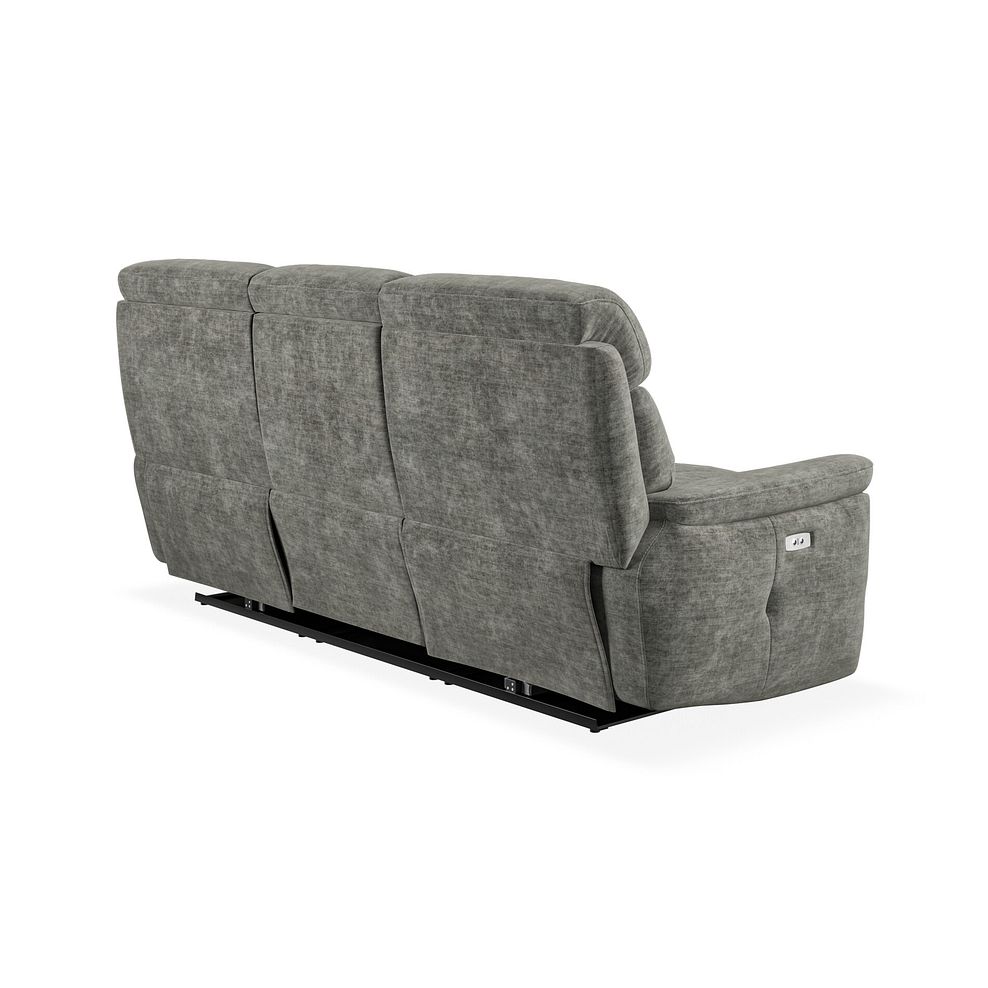 Iver 3 Seater Electric Recliner Sofa in Plush Charcoal Fabric 6
