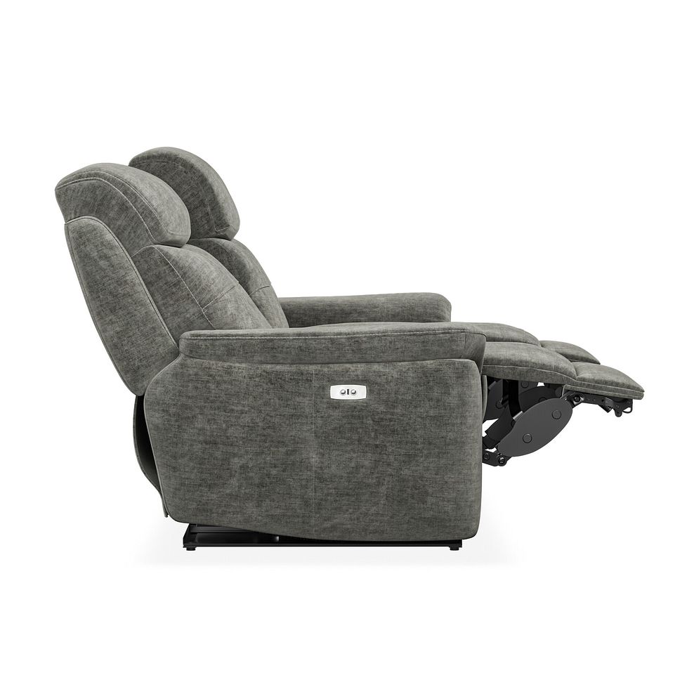 Iver 3 Seater Electric Recliner Sofa in Plush Charcoal Fabric 8