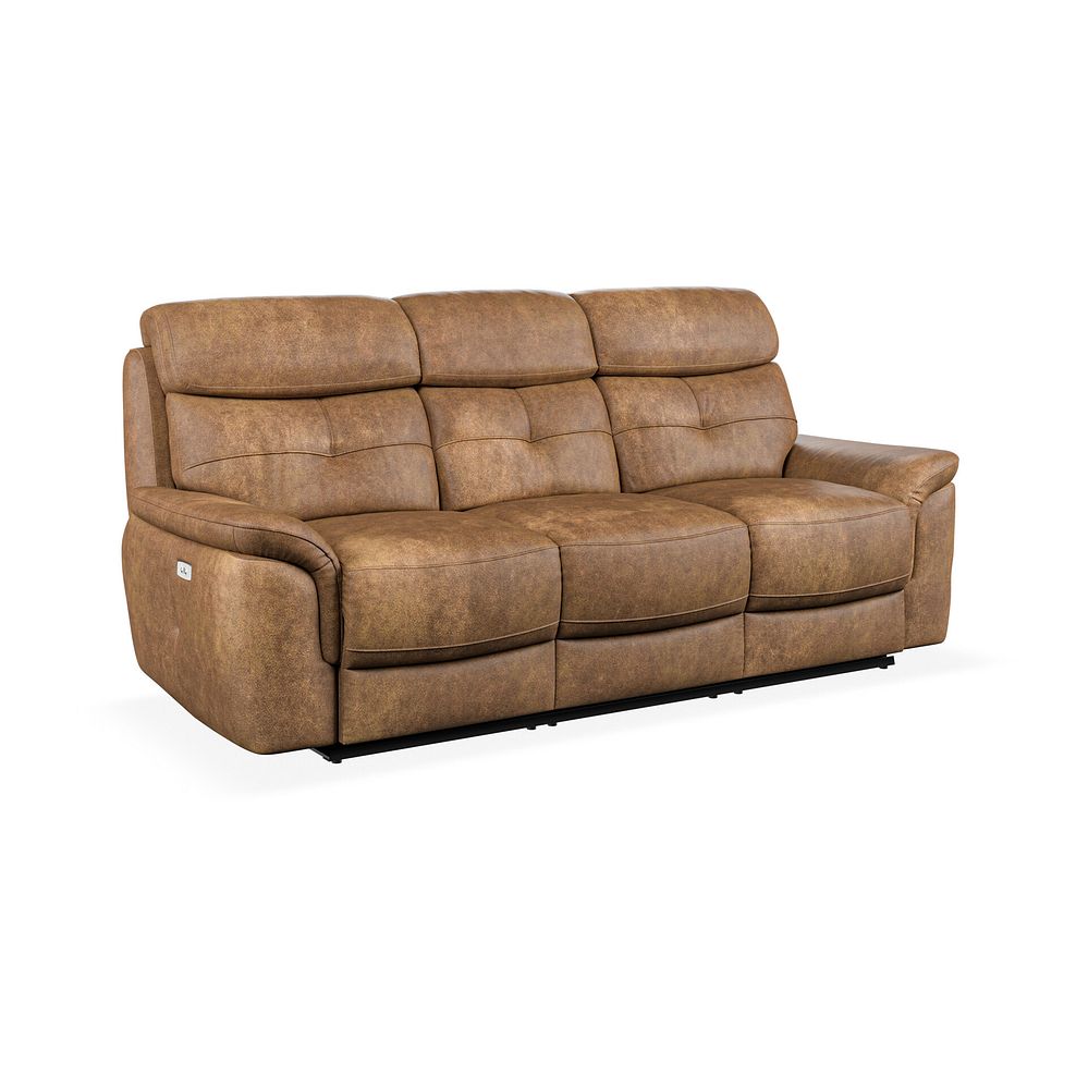 Iver 3 Seater Electric Recliner Sofa in Ranch Brown Fabric 1