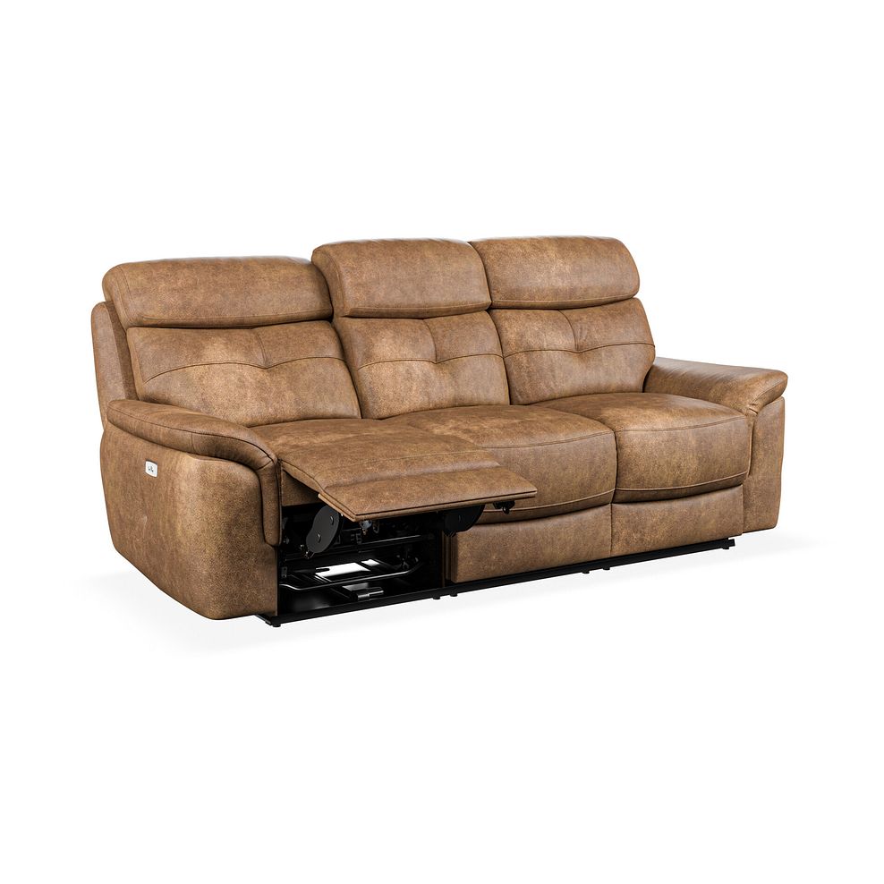 Iver 3 Seater Electric Recliner Sofa in Ranch Brown Fabric 3