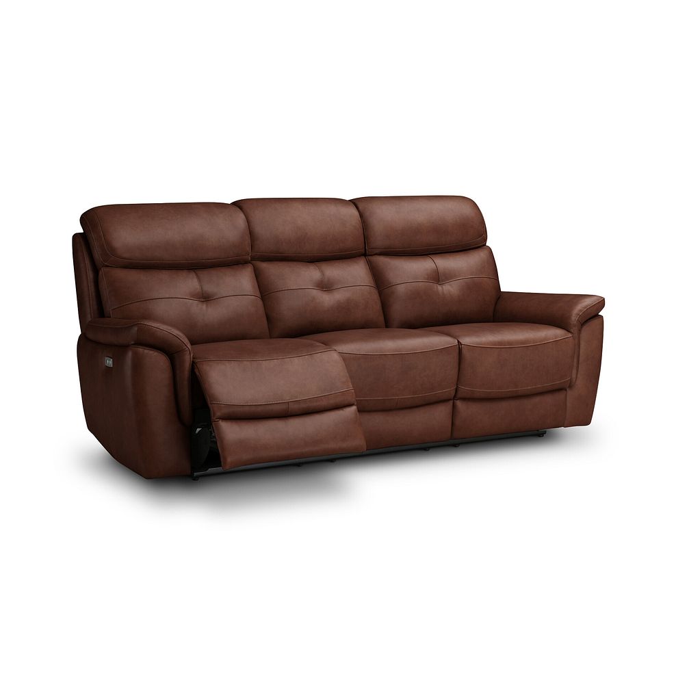 Iver 3 Seater Electric Recliner Sofa in Virgo Chestnut Leather 2