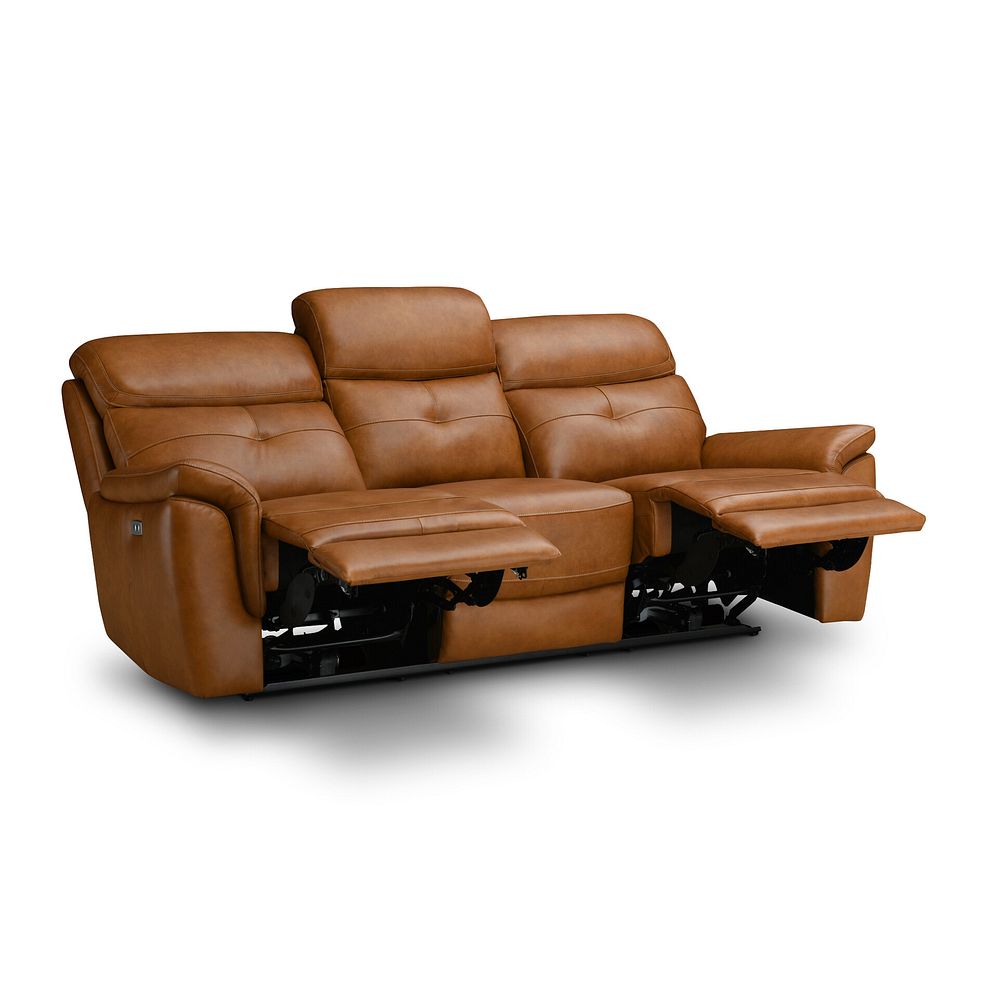 Iver 3 Seater Electric Recliner Sofa in Virgo Cognac Leather 8