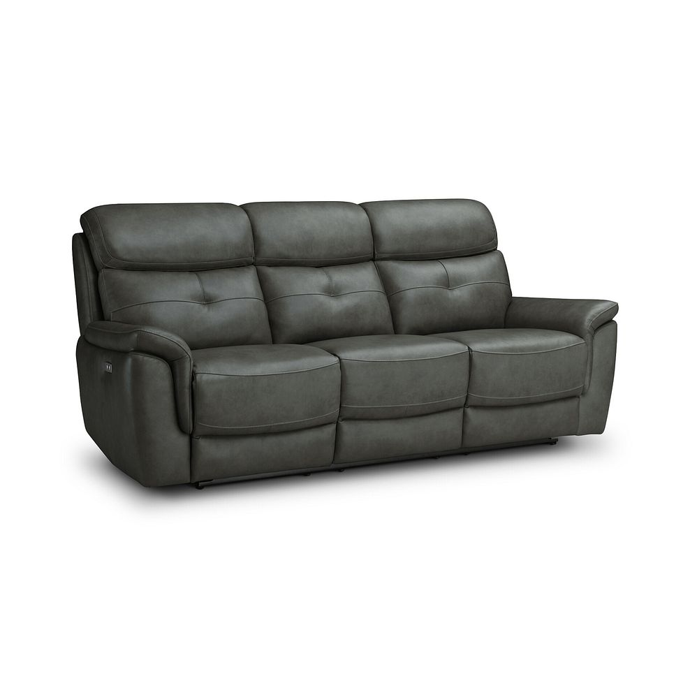 Iver 3 Seater Electric Recliner Sofa in Virgo Lead Leather 1