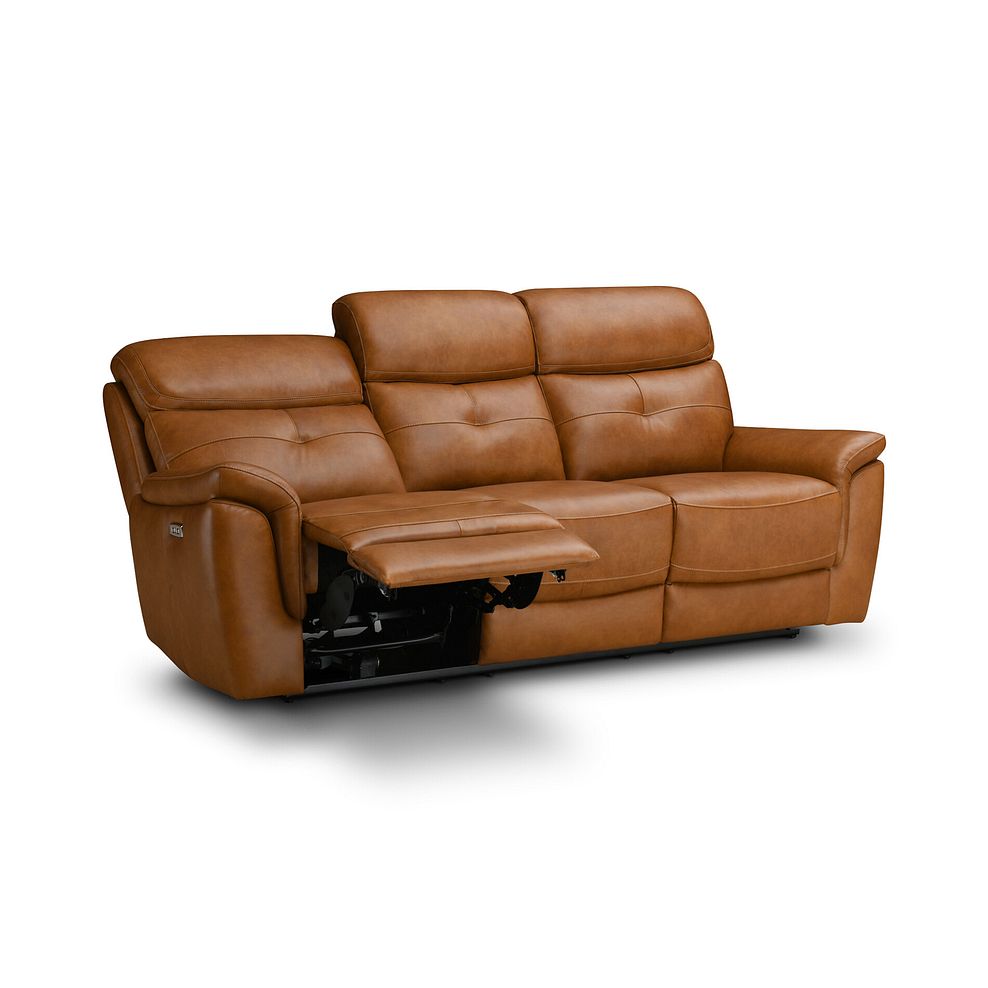 Iver 3 Seater Electric Recliner Sofa with Power Headrest in Virgo Cognac Leather 7