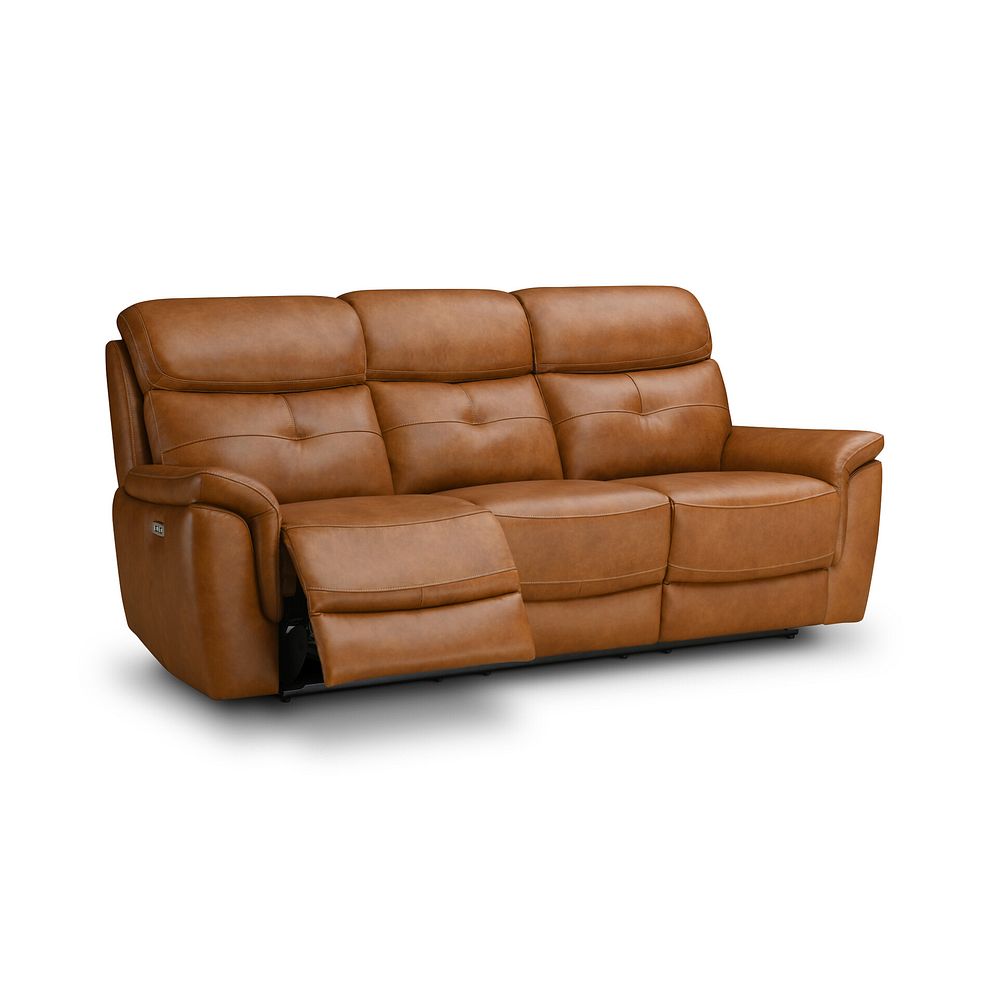 Iver 3 Seater Electric Recliner Sofa with Power Headrest in Virgo Cognac Leather 6