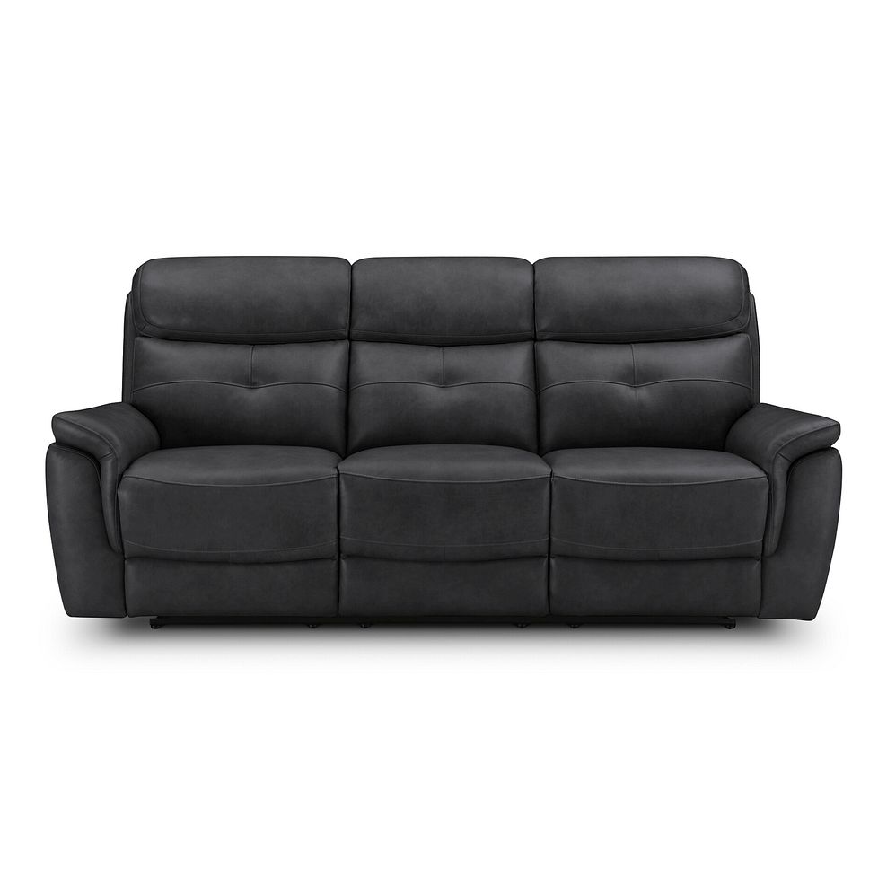 Iver 3 Seater Electric Recliner Sofa with Power Headrests in Amara Black Leather 5