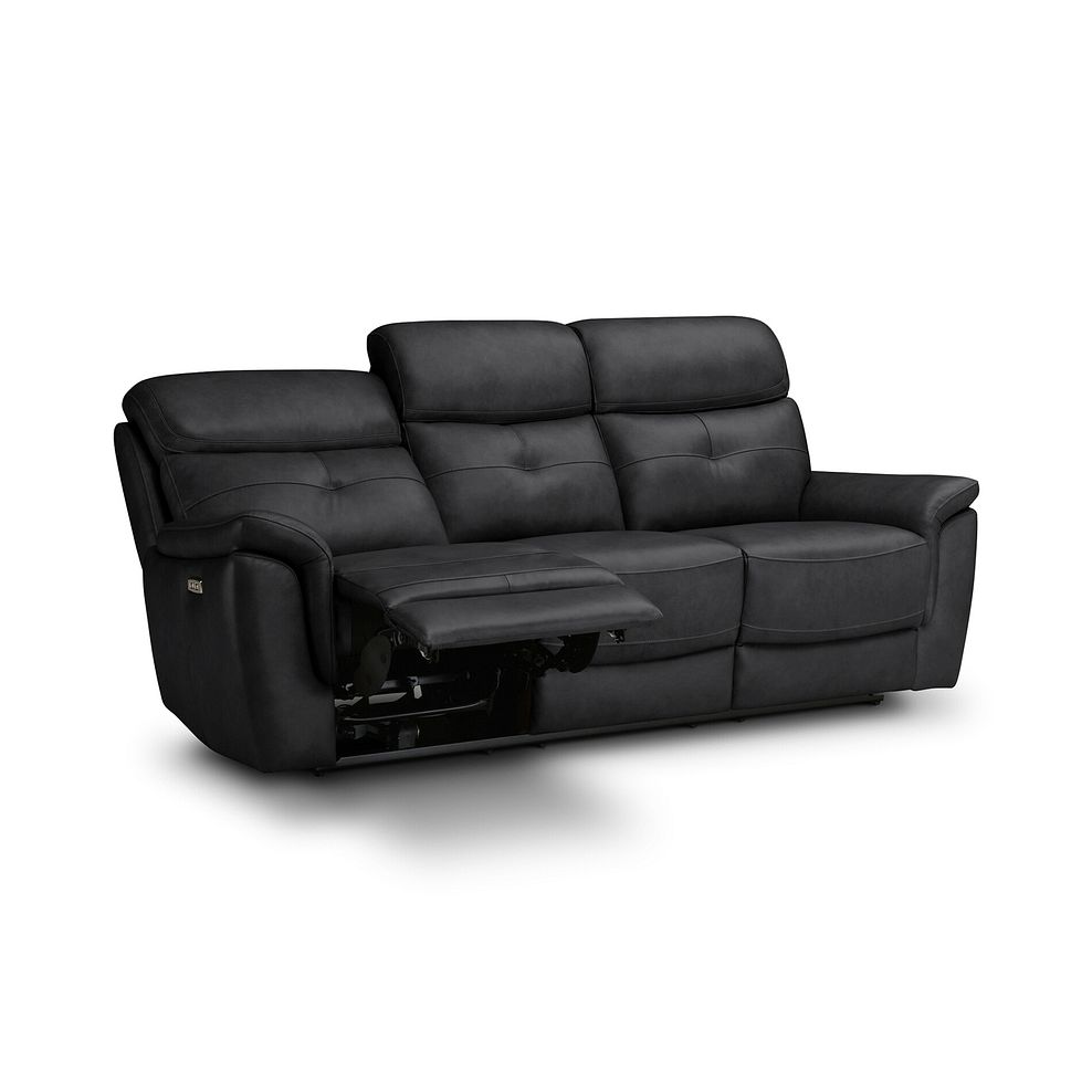 Iver 3 Seater Electric Recliner Sofa with Power Headrests in Amara Black Leather 3