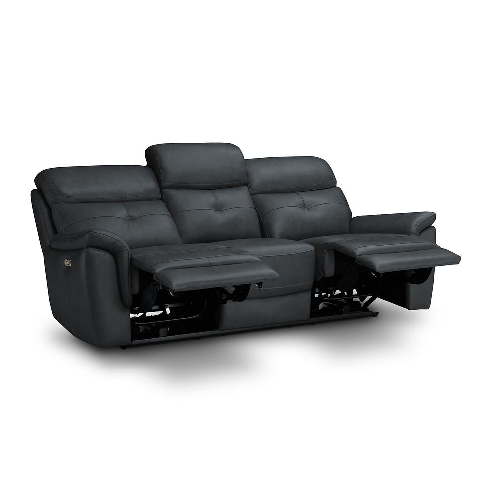 Iver 3 Seater Electric Recliner Sofa with Power Headrests in Amara Dark Grey Leather 4