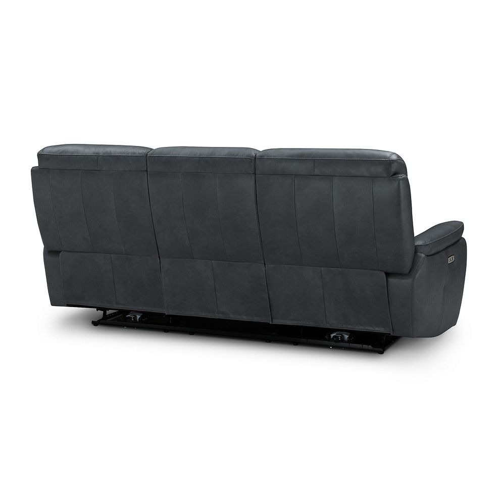 Iver 3 Seater Electric Recliner Sofa with Power Headrests in Amara Dark Grey Leather 6