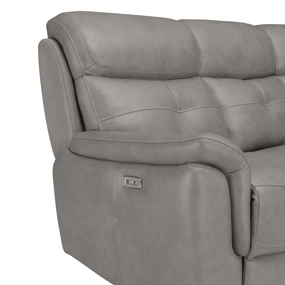 Iver 3 Seater Electric Recliner Sofa with Power Headrests in Amara Light Grey Leather 10
