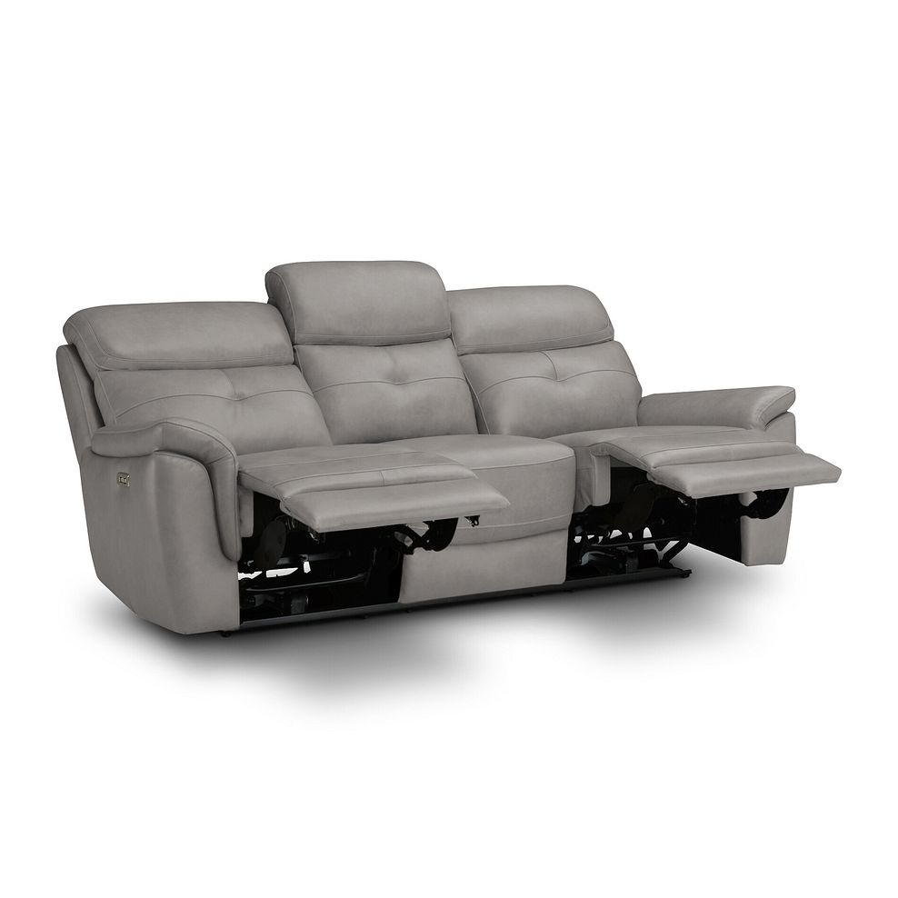 Iver 3 Seater Electric Recliner Sofa with Power Headrests in Amara Light Grey Leather 4