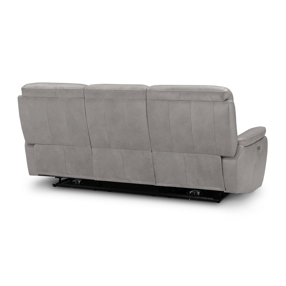Iver 3 Seater Electric Recliner Sofa with Power Headrests in Amara Light Grey Leather 6