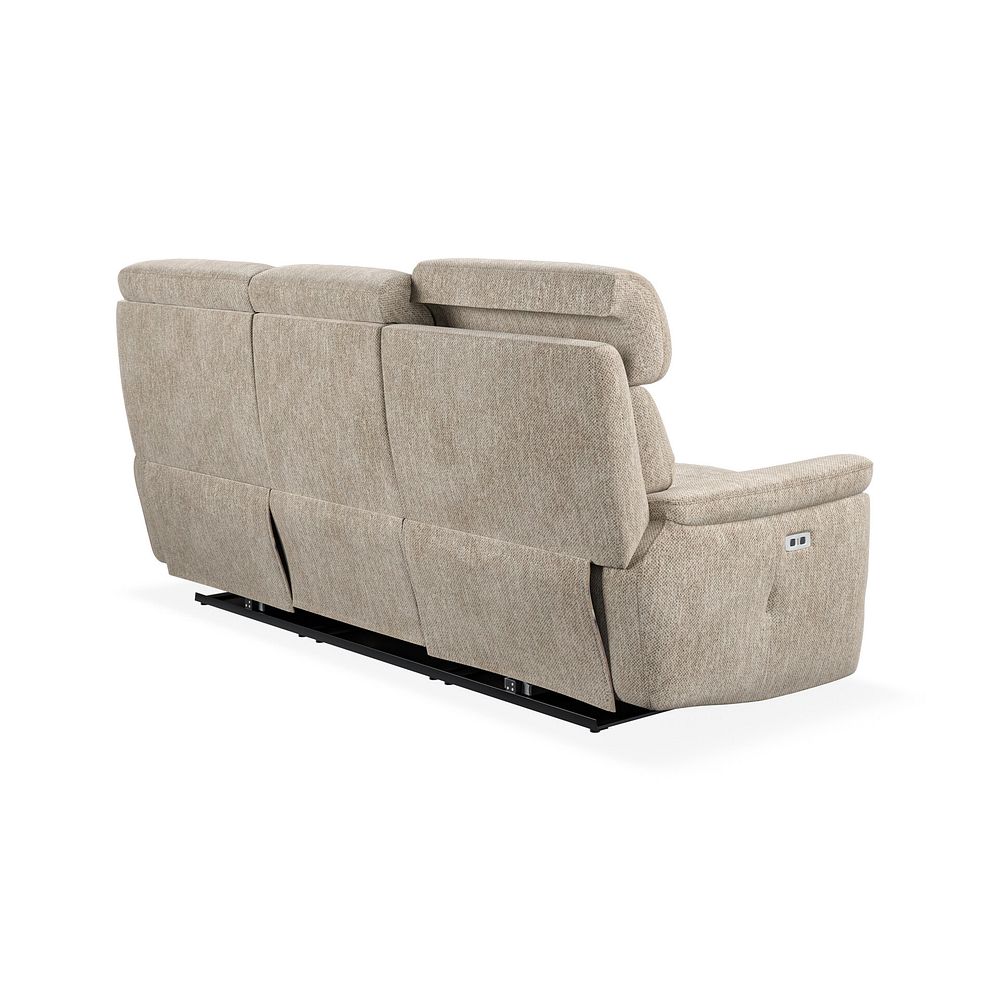 Iver 3 Seater Electric Recliner Sofa with Power Headrests in Jetta Beige Fabric 6