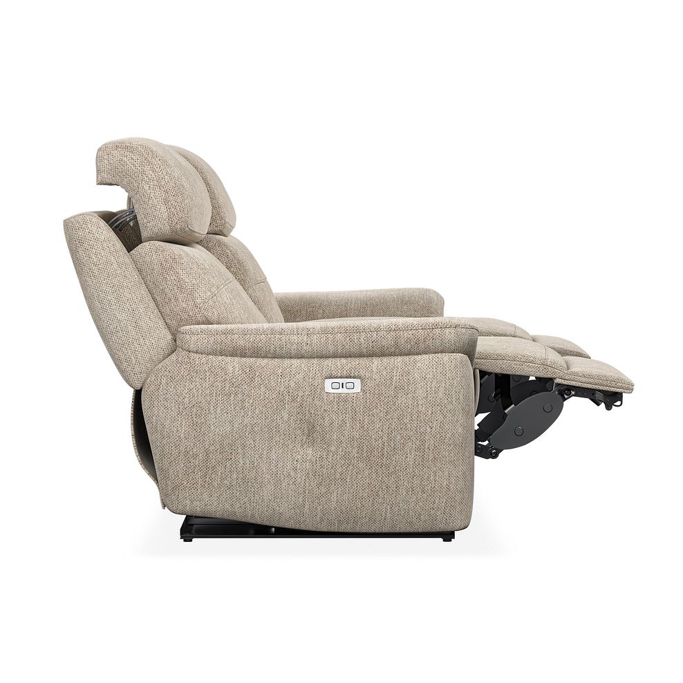 Iver 3 Seater Electric Recliner Sofa with Power Headrests in Jetta Beige Fabric 8