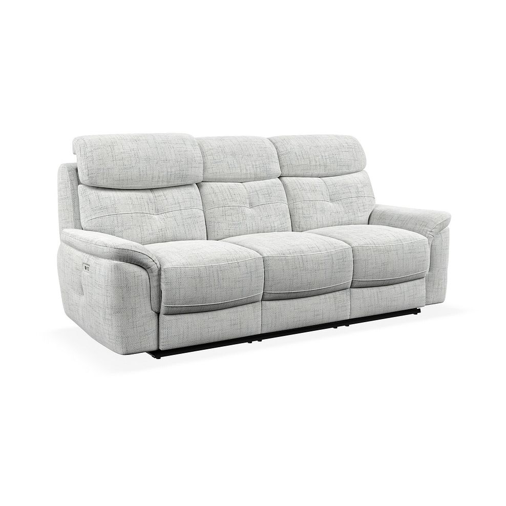 Iver 3 Seater Electric Recliner Sofa with Power Headrests in Keswick Dove Grey Fabric 1