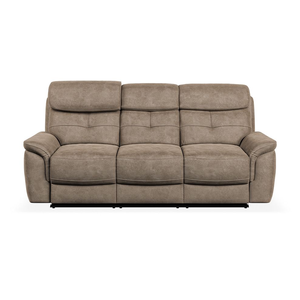 Iver 3 Seater Electric Recliner Sofa with Power Headrests in Miller Earth Brown Fabric 5