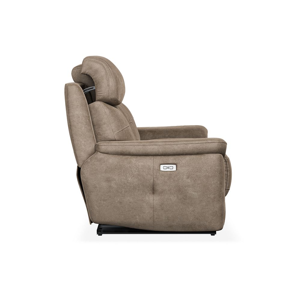 Iver 3 Seater Electric Recliner Sofa with Power Headrests in Miller Earth Brown Fabric 7