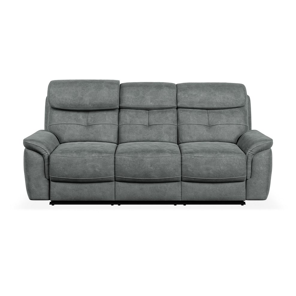 Iver 3 Seater Electric Recliner Sofa with Power Headrests in Miller Grey Fabric 5