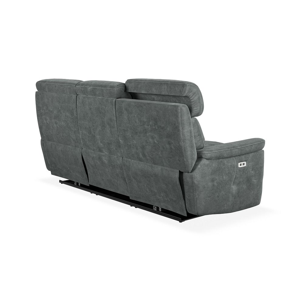 Iver 3 Seater Electric Recliner Sofa with Power Headrests in Miller Grey Fabric 6